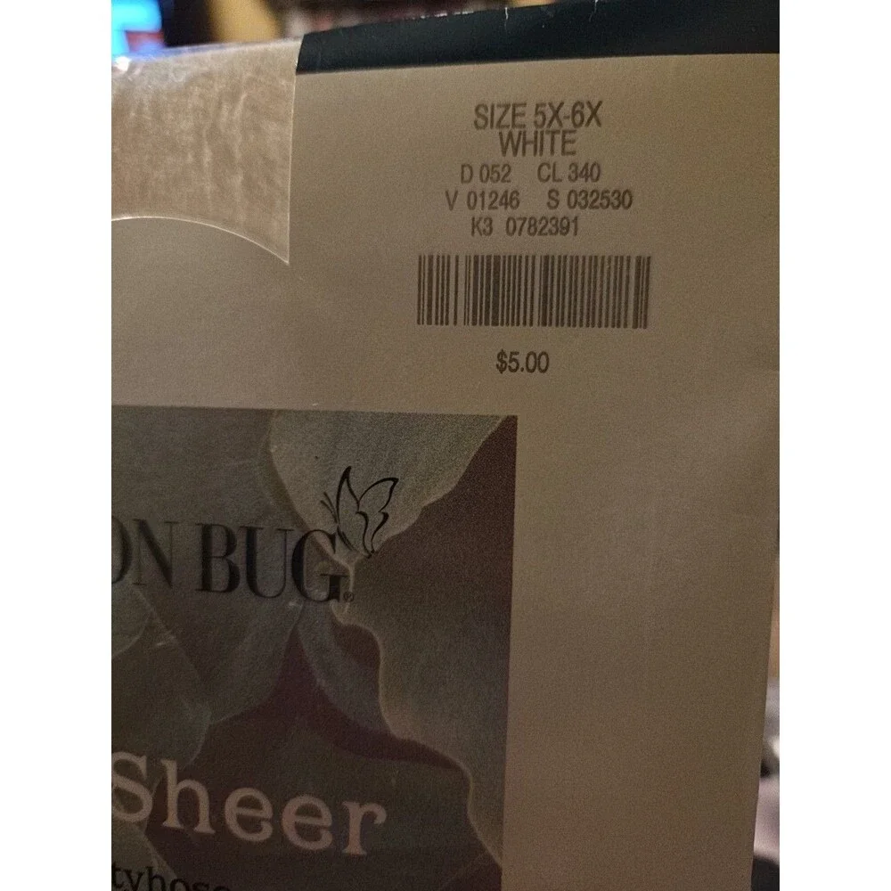 Fashion Bug Day Sheer Pantyhose Plus Size 5X-6X White